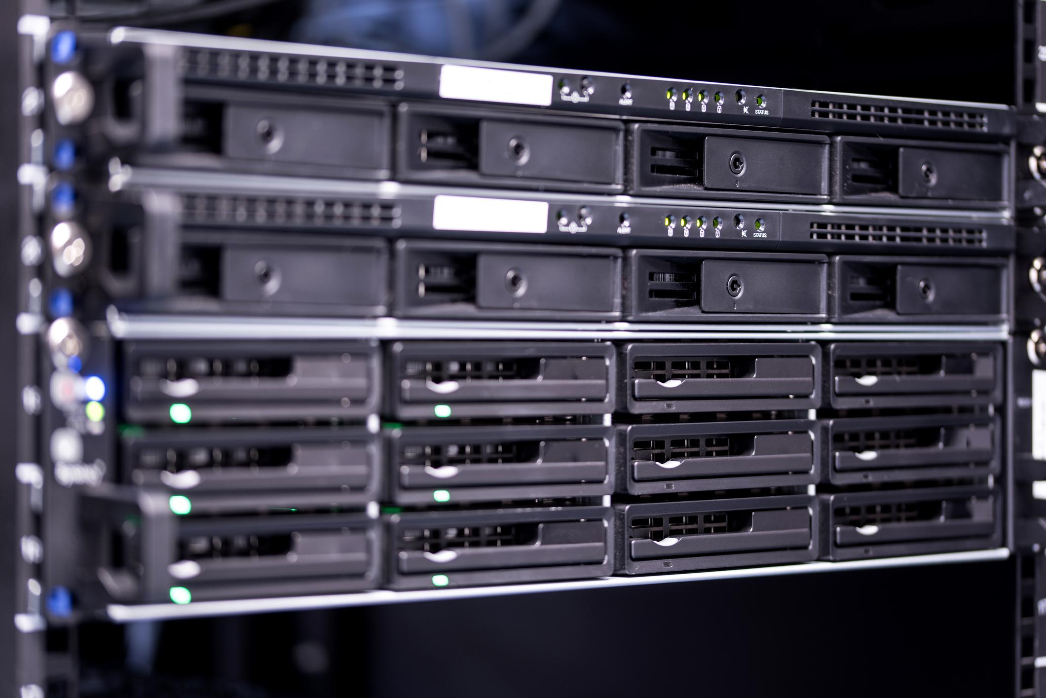 A row of servers in a data centre in Perth, representing Microsoft 365 backup solutions in Australia.